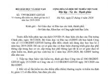 Công văn 1360 của BGDĐT ngày 22/04/2020 v/v hướng dẫn kiểm tra, đánh giá học kỳ II năm học 2019-2020