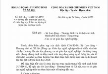 Công văn 1301 của Bộ LĐTBXH ngày 14/04/2020 hướng dẫn quản lý, đào tạo, thi kiểm tra trực tuyến GDNN